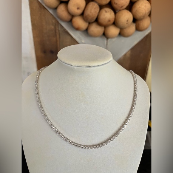 New- Pandora Sterling Silver Tennis Choker Necklace - Picture 8 of 11